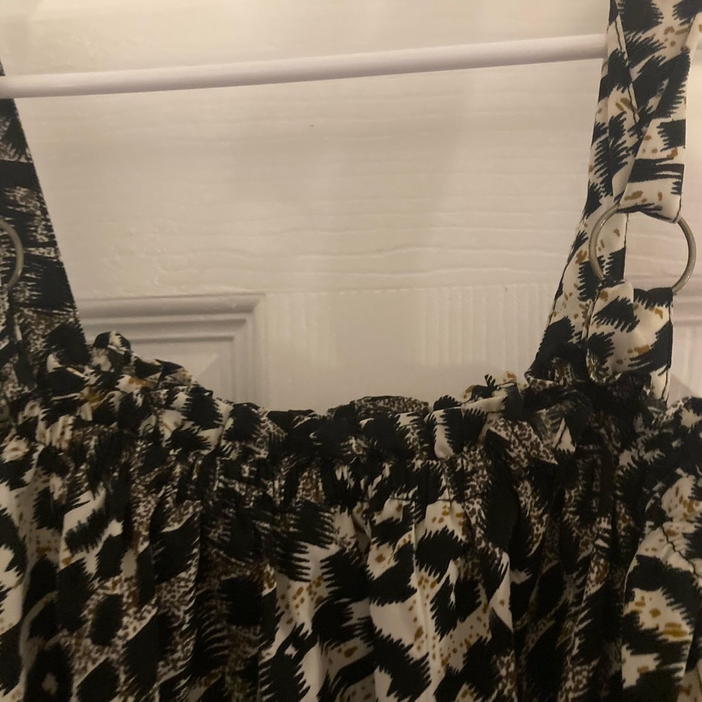 Stylish Black and White Patterned Dress